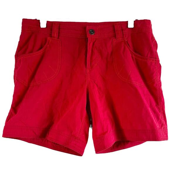 Kuhl Kontra Roll-Up 6" Shorts Pockets Mid Rise Drawcord Hiking Stretch Red 12 - Picture 2 of 6